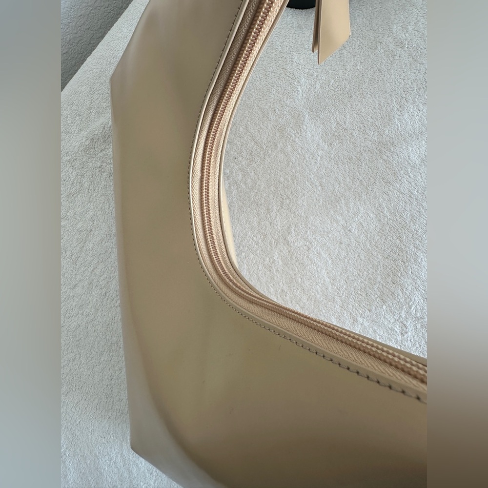 BY FAR Amber Kraft Beige Nude Semi-patent Leather Shoulder‎ Bag Purse NWOT - Picture 7 of 17